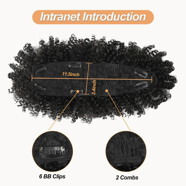 Synthetic Short African Curly Mohawk with Bangs Wig