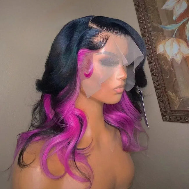 Ombre Silver Grey Synthetic Pre Plucked Wig