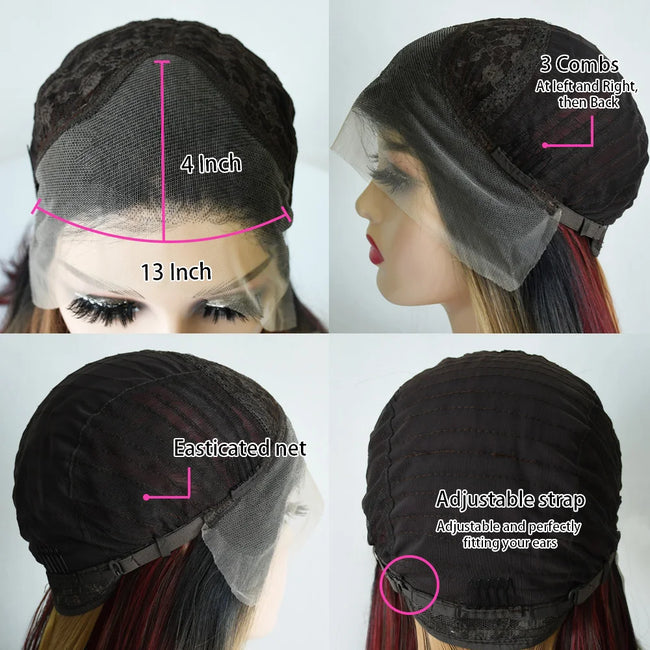 Ombre Silver Grey Synthetic Pre Plucked Wig