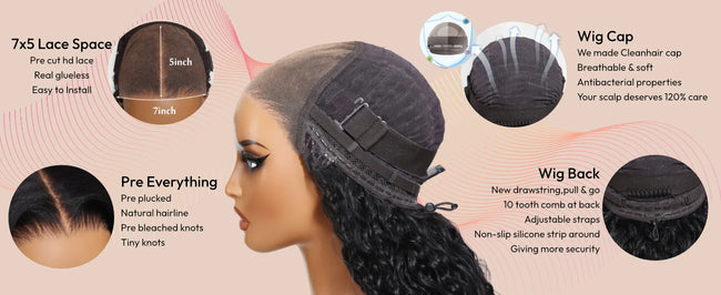 UNice Straight Human Hair Wig