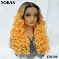 Synthetic Curly Lace Frontal Wigs With Bangs