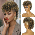 Synthetic Short African Curly Mohawk with Bangs Wig