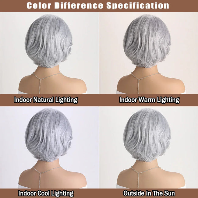 Short Natural Wig with Bangs