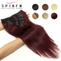 Burgundy Brazilian Remy Straight Hair Clip Hair Extensions