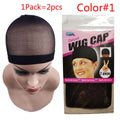 2Pcs Hair Cap Net Mesh For Weave Black Brown Stretch Mesh Wig Caps For Making Wigs Free Size Hairnets Caps
