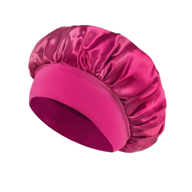 Wide-brimmed Satin Hair Bonnet for Sleeping