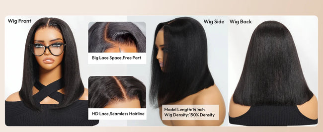UNice Straight Human Hair Wig