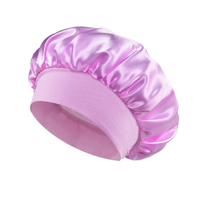 Wide-brimmed Satin Hair Bonnet for Sleeping