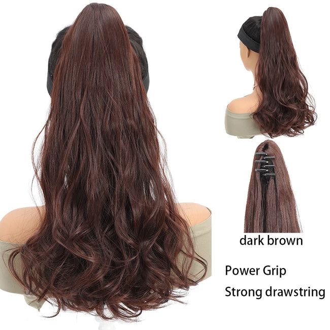 Short Ponytail Synthetic Curly Clip In Hair Extensions
