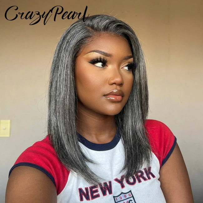 Salt and Pepper Human Hair Wig