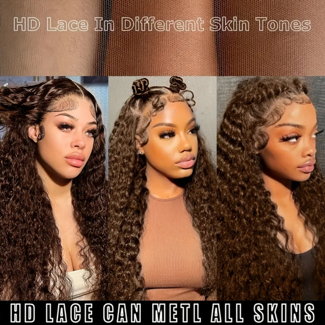 Chocolate Brown Curly Human Hair Wig