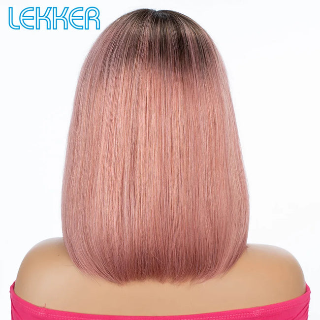 Highlight Brown Long Pixie Straight Bob