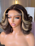 Ombre Silver Grey Synthetic Pre Plucked Wig