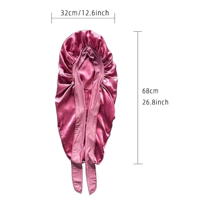 Long Satin Sleep Bonnet for Straight Curly Hair, Extra Large Hair Bonnets for Dreadlock And Braids