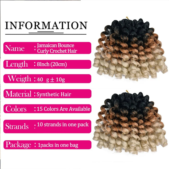 Curly Jumpy Wand Curl Jamaican Bounce Synthetic Braiding Hair Extensions