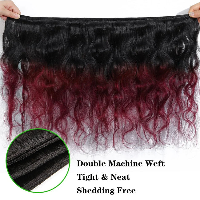 Brazilian Burgundy Human Hair Weave Bundles