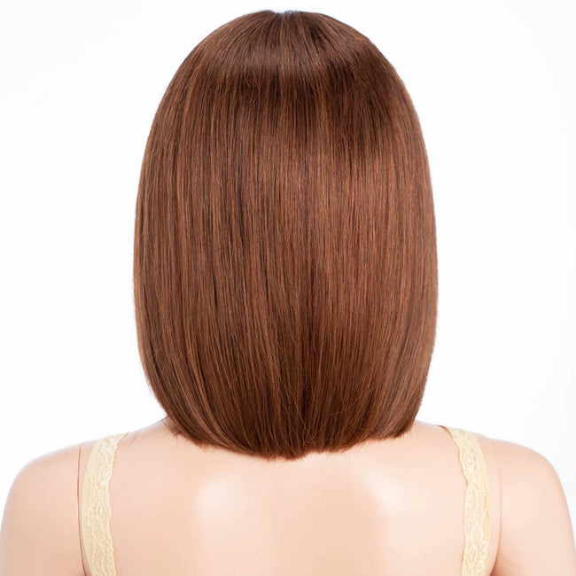 Highlight Brown Long Pixie Straight Bob