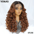 Synthetic Curly Lace Frontal Wigs With Bangs