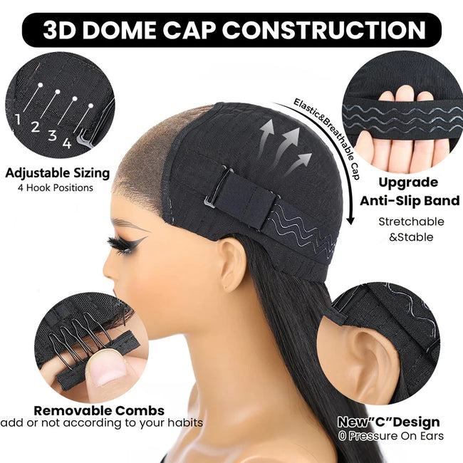 Pre-Styled Layered Ombre Brown Human Hair Wig