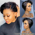 Burmese Hair Side Part Pixie Cut Straight Wig