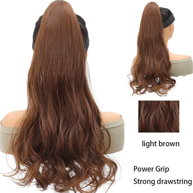 Short Ponytail Synthetic Curly Clip In Hair Extensions