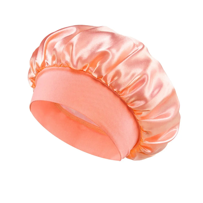Wide-brimmed Satin Hair Bonnet for Sleeping