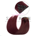 Burgundy Brazilian Remy Straight Hair Clip Hair Extensions