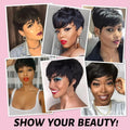 Pixie Cut Human Hair Wig With Bangs