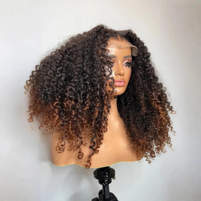 Pre-Styled Layered Ombre Brown Human Hair Wig