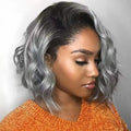 Ombre Silver Grey Synthetic Pre Plucked Wig