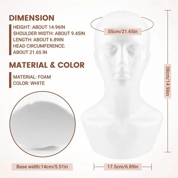 Female Styrofoam Foam Mannequin Manikin Head Model Hat Glasses Display Foam Mannequin Head Model Hat Wig Display Stand Rack
