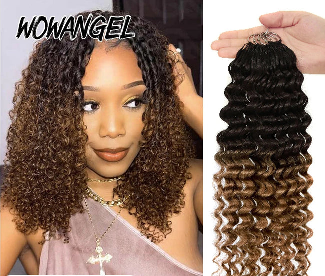 Curly Crochet Hair T1B/30 Ombre Deep Wave Braiding