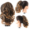 Short Ponytail Synthetic Curly Clip In Hair Extensions