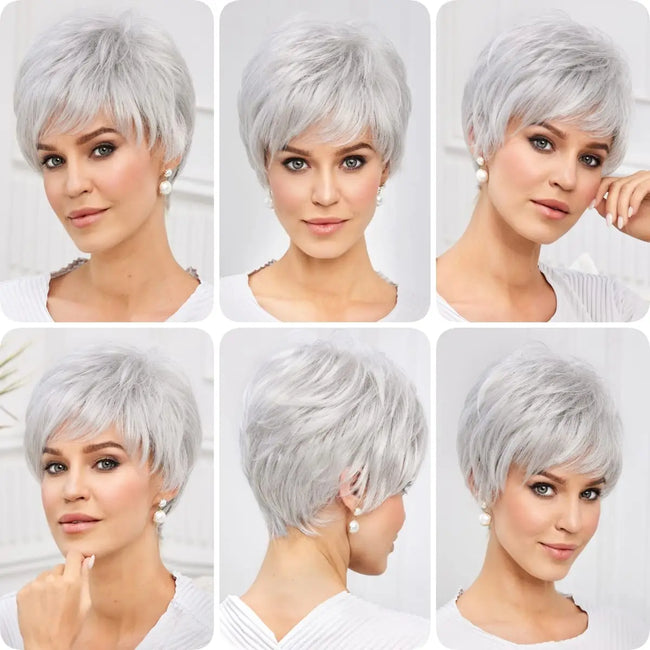 White Silver Gray Kanekalon Human Hairs