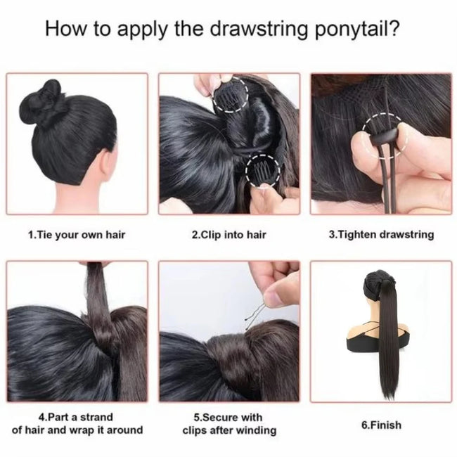 Hair Extension Drawstring Ponytail