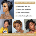 Burmese Hair Side Part Pixie Cut Straight Wig