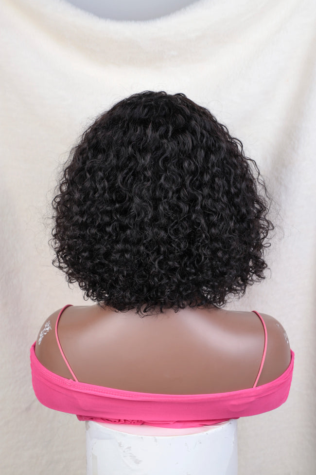 Jerry Curly Short Pixie Bob Cut Human Hair Wig With Bangs