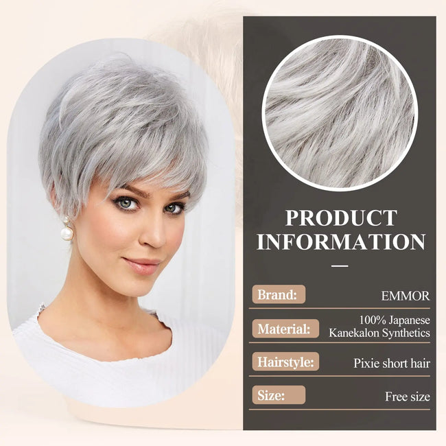 White Silver Gray Kanekalon Human Hairs