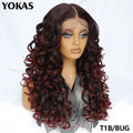 Synthetic Curly Lace Frontal Wigs With Bangs