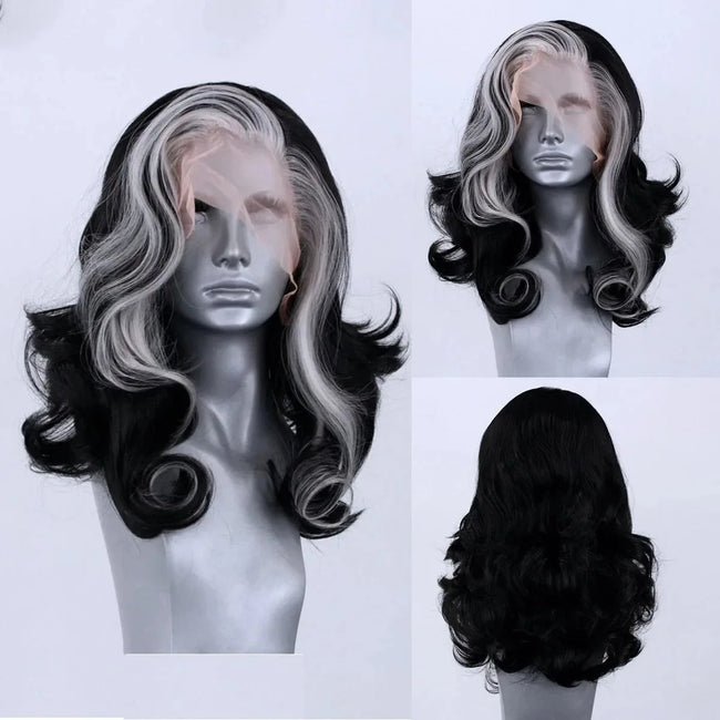 Ombre Silver Grey Synthetic Pre Plucked Wig