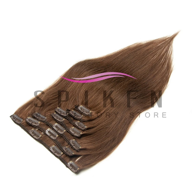 Burgundy Brazilian Remy Straight Hair Clip Hair Extensions