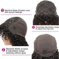 Short Curly Glueless Human Hair Wig with Bangs