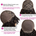 Short Curly Glueless Human Hair Wig with Bangs
