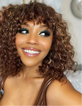 Jerry Curly Short Pixie Bob Cut Human Hair Wig With Bangs