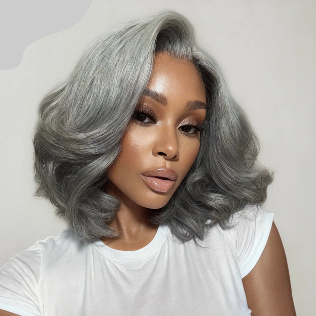 Layered Blowout Salt & Pepper Wig