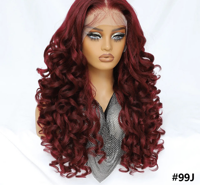 Long Synthetic Curly Lace Frontal Wigs