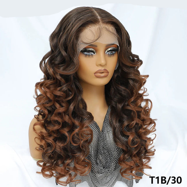 Long Synthetic Curly Lace Frontal Wigs