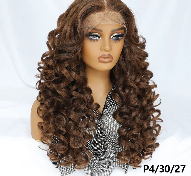 Long Synthetic Curly Lace Frontal Wigs