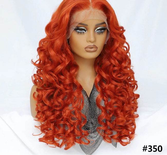 Long Synthetic Curly Lace Frontal Wigs