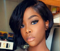 "Jess"  8 in Short Cut Human Hair Wigs (Black & Ombre Colors)